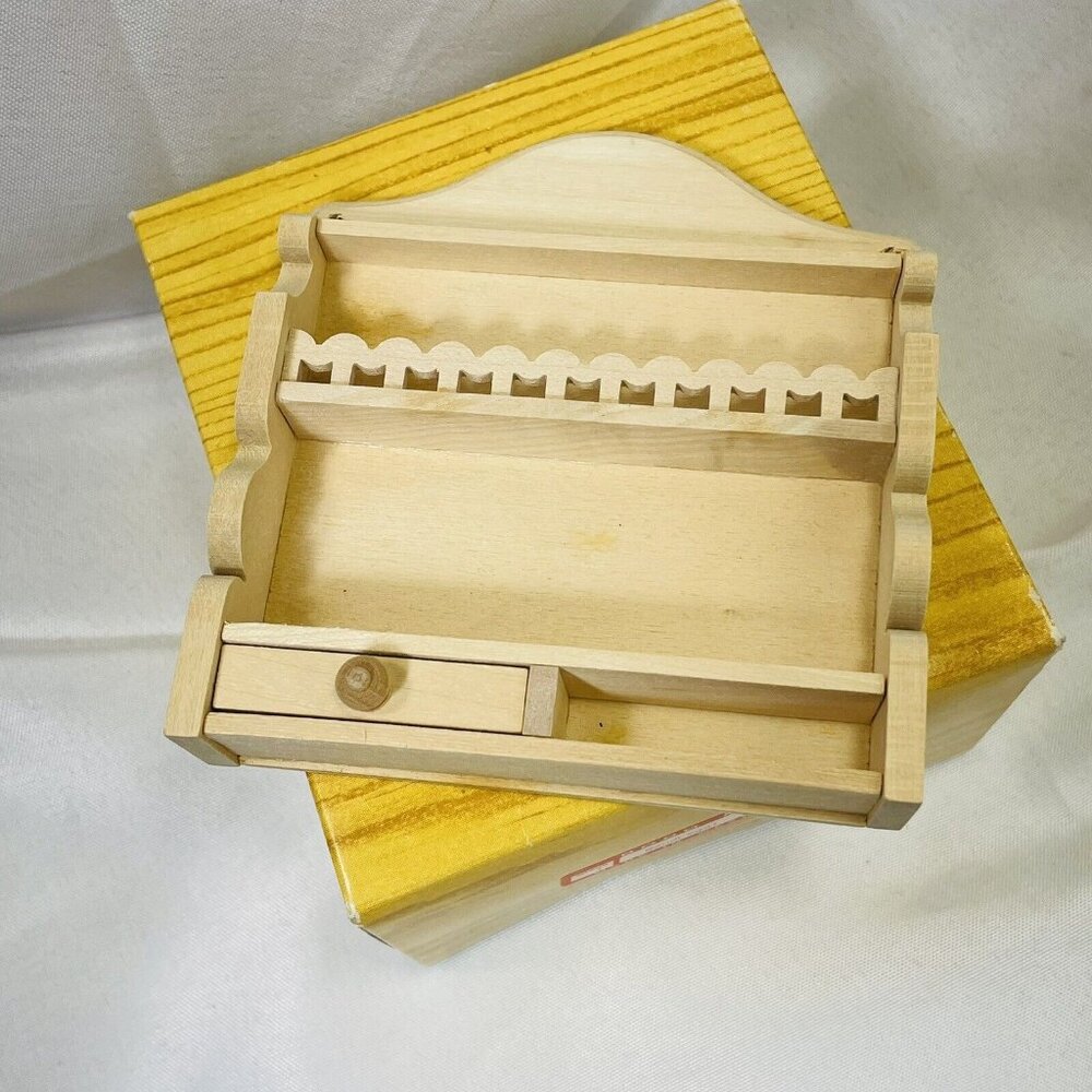 Bodo Hennig Dollhouse 232 Wandregal With Only One Drawer Original Box Wall Shelf - Picture 6 of 12